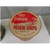 Image 8 : 2 Old Swiss Cardboard 1 LB Potato Chip Bins 9.5" w x 7.5" Tall - BBQ , Onion + Garlic,  - Teulon Man