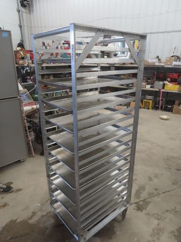 Steel Rack Tray 10 Commercial Trays with Stainless Steel Rack on Casters - each Tray 18 ...