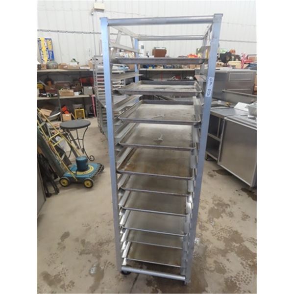 10 Commercial Trays with Stainless Steel Rack on Casters - each tray 18 ...