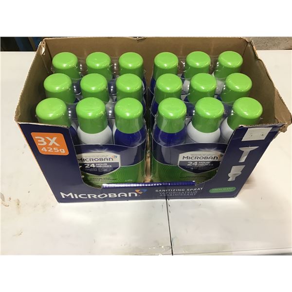 Microban Sanitizing Spray Disinfectant 3x425g CASE OF 6