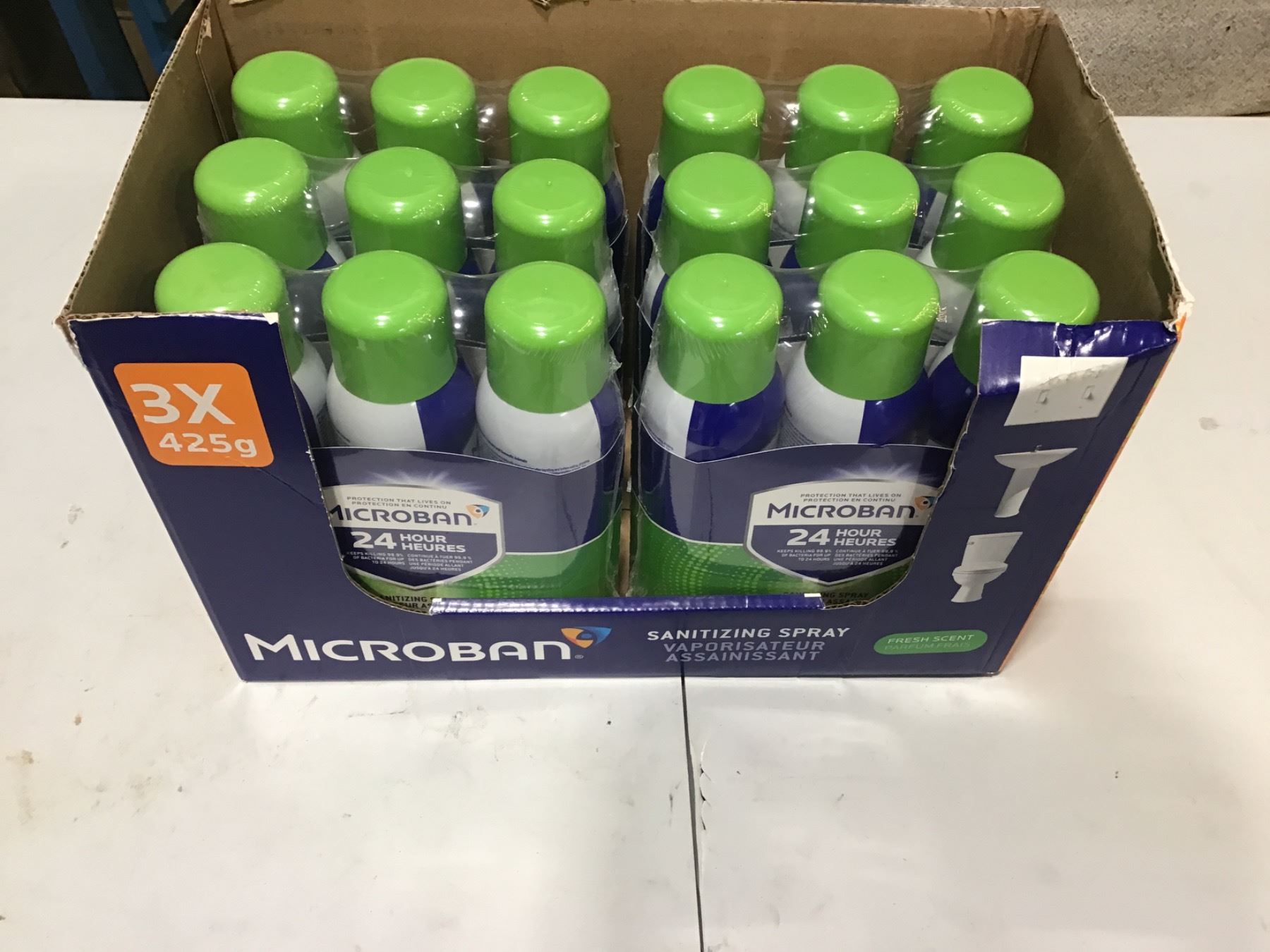Microban Sanitizing Spray Disinfectant 3x425g CASE OF 6