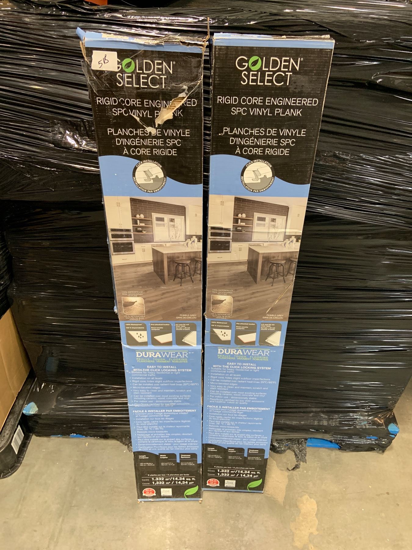 Golden Select Pebble Grey 7.16& quot; Rigid Core SPC Vinyl Flooring 14. ...