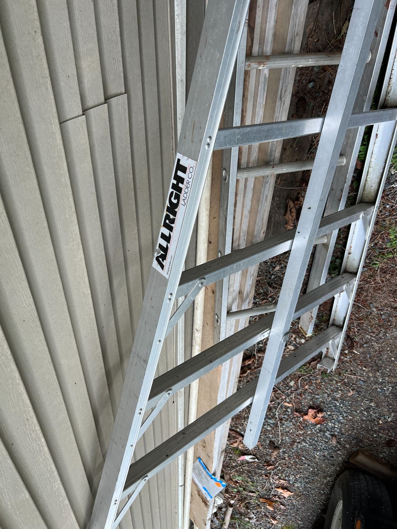 12' ALUMINUM ORCHARD LADDER BY ALLRIGHT LADDER CO. MODEL 0390-12 AND 10 ...