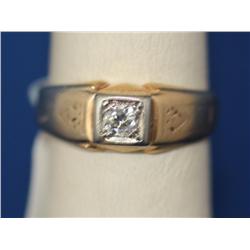 1940's 14K Gold Ring W/ .40 CTW DIAMOND Old Mine Cut Diamond   