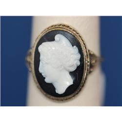 1880's Antique Gold Cameo Ring - Victorian Era    