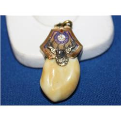 14K Gold BPOE Pendant W/Elk's Tooth    