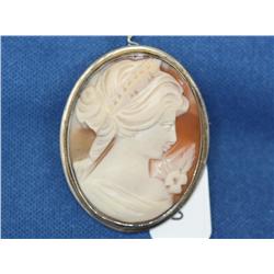1895-1905 European Antique Cameo Pendant Brooch    