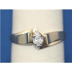 10kt Gold Marquise Shape Diamond Engagement Ring Diamond 0.15ct  I Clarity  H Color   
