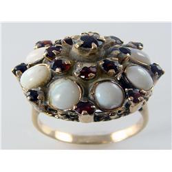 Rare 1800s Opal & Burmese Ruby Ring 14kt Yellow Gold 6.7 Grams     Retail Value $2150   