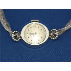 14K White Gold Lady Elgin Watch 10.4gr Band is 10k Gold Filled   