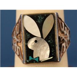 Sterling Silver Playboy Bunny Ring    