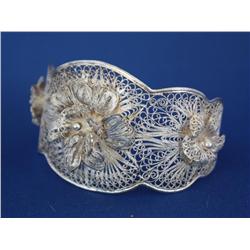 Vintage Silver Filigree Bracelet    