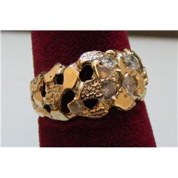 14k Nugget Diamond Ring    