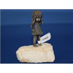Sterling Silver Figurine on Marble Base    