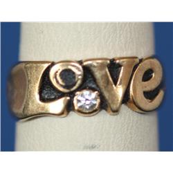 10k Gold LOVE" Ring W/Diamond"    