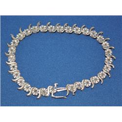 Sterling Silver Tennis Bracelet W/Diamonds    