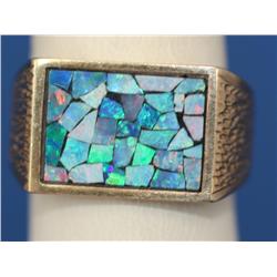 Men's Opal Mosaic Ring 14K 7.8gr    