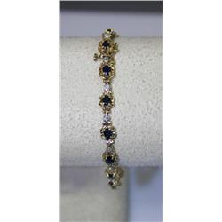 10K Gold Tennis Bracelet w/Sapphires & Diamonds weight (grams): 6   