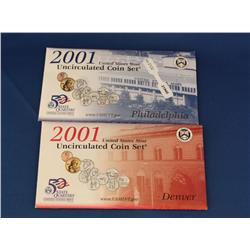 2001 Mint Set W/P & D Quarters    