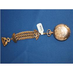 1880's Elgin pocket Watch Gold Filled Victorian W/Chain & fob IT RUNS   