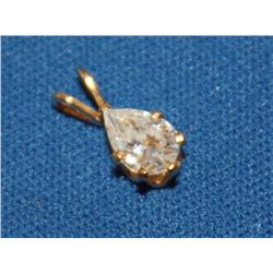 14K Gold & CZ Pendant    