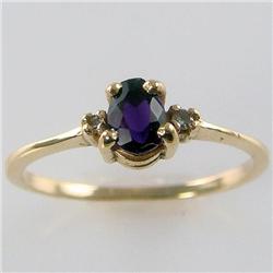 AAA Grade Amethyst & Diamond Ring    