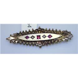 Vintage 9K Gold Brooch British Hallmark 1886 Birmingham Hallmark Dated 1886   