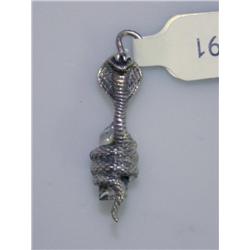 Sterling Silver Cobra Pendant W/Quartz    