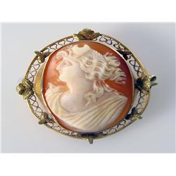 Antique 1800s Hand Carved Cameo 10kt Yellow Gold 5.9 Grams     Retail Value $2175   