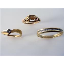 (3) Men’s & Ladies Diamond Rings 10.1 Grams Times the Money Harley Davidson Motor Cycles Ring   10kt