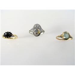 (3) Estate 1920s Original Rings 8.4 Grams Times the Money AAA Grade Deep Red Rose Cut Garnet   14kt 