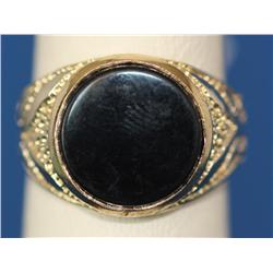 14k Gold Men's Ring W/Onyx    