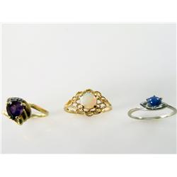 (3) Estate Rings Times the Money Lindy Star Sapphire Ladies Ring    10kt White Gold Retail Value $72