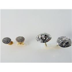 (2 Pair) Antique 1920s Diamond Earrings Times the money 1920s Hand Made Setting Diamond Earrings   1