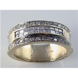 2.00ctw Princess Cut Wedding Band Heavy 14.8 Grams 18kt White Gold 14.8 Grams    GIA GEMOLOGIST APPR