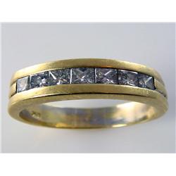 2.00ctw Custom Made Princess Cut Wedding Band 18kt Yellow Gold 9.3 Grams    GIA GEMOLOGIST APPRAISAL