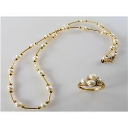 6mm AAA Grade Pearl Set of 2 14kt Yellow Gold 9.9 Grams     AAA Grade Pearl Necklace     AAA Grade P