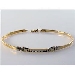 5 Stone Diamond Designer Style Bracelet 14kt Yellow Gold 7.9 Grams     Retail Value $2340   