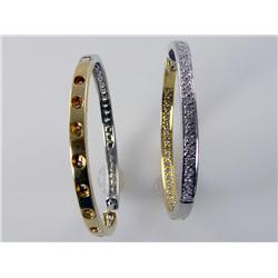 Custom Made 1.00ctw Large Diamond Hoops 14kt Yellow & White Gold 6.8 Grams    GIA GEMOLOGIST APPRAIS