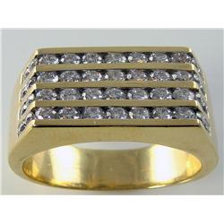 Men’s 3.05ctw Diamond Ring 23.2 Grams Very Heavy 14kt Yellow Gold 23.2 Grams    GIA GEMOLOGIST APPRA