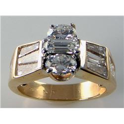 6.52ctw Diamond Engagement Ring 14kt Yellow Gold 10.5 Grams    Center Diamond 0.65 VVS1 Clarity F Co