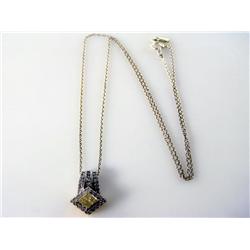 Canary Yellow Diamond & White Diamond Necklace 14kt White Gold    GIA GEMOLOGIST APPRAISAL INCLUDED 