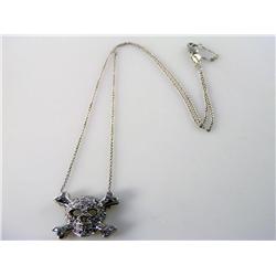 Hand Made Diamond Skull Necklace 18kt White Gold     Retail Value $3450   