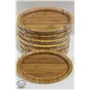 Image 1 : EIGHT OVAL BAMBOO WOODEN TRAYS