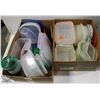 FLAT OF ASSORTED PLASTIC FOOD CONTAINERS & LIDS