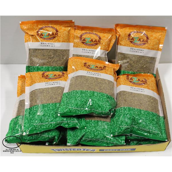 ONE DOZEN BAGS OF WHOLE THYME SPICE - 200G / EACH