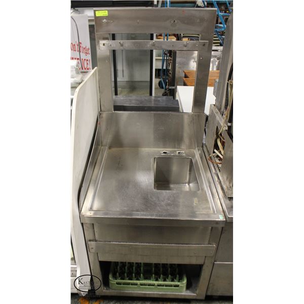 CUSTOM STAINLESS STEEL CABINET W/ SINK & HANGING