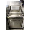 STAINLESS STEEL CABINET W/ 2 INSERTS & ANGLED