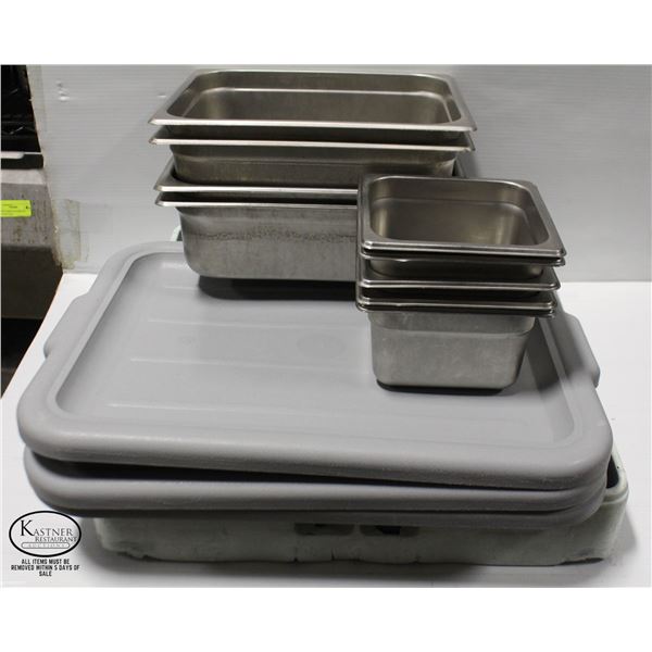 ASSORTED LOT OF BIN LIDS (X3), DISHWASHER TRAY,