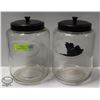 TWO LARGE GLASS DISPLAY JARS W/ LIDS